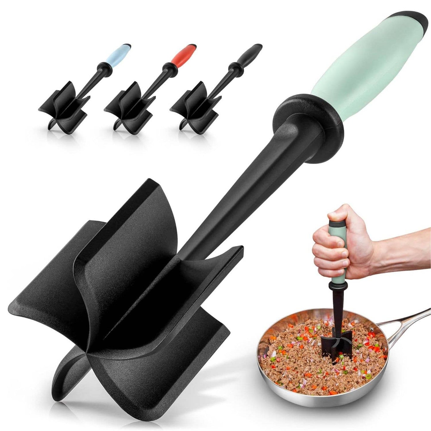 Z-MTCHP-RG-BK Premium Ground Meat Chopper Tool: Black