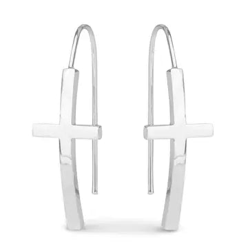 Maria Polished Cross Drops Gold - AMANDA BLU