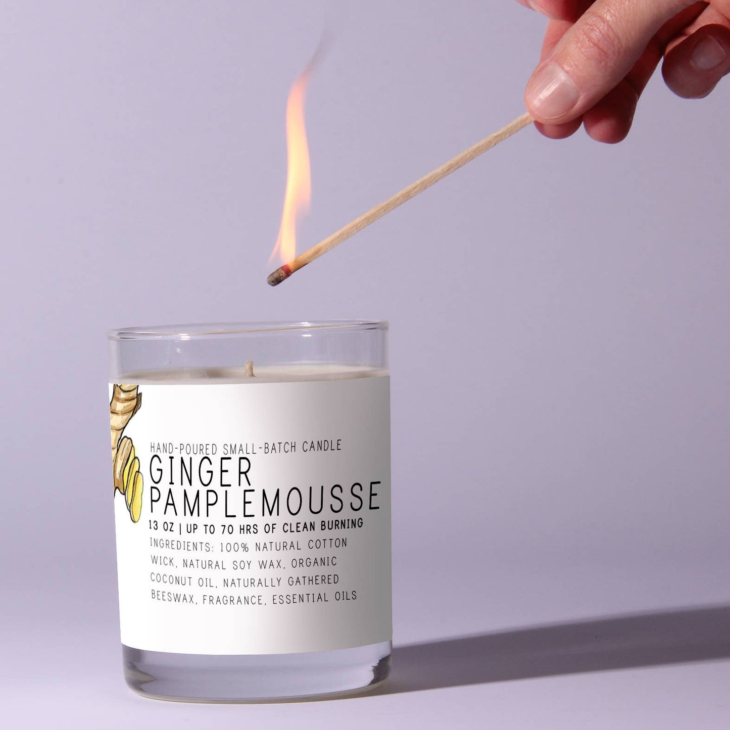 Ginger Pamplemousse - Just Bee Candles: 7 oz (up to 40 hrs of clean burning)