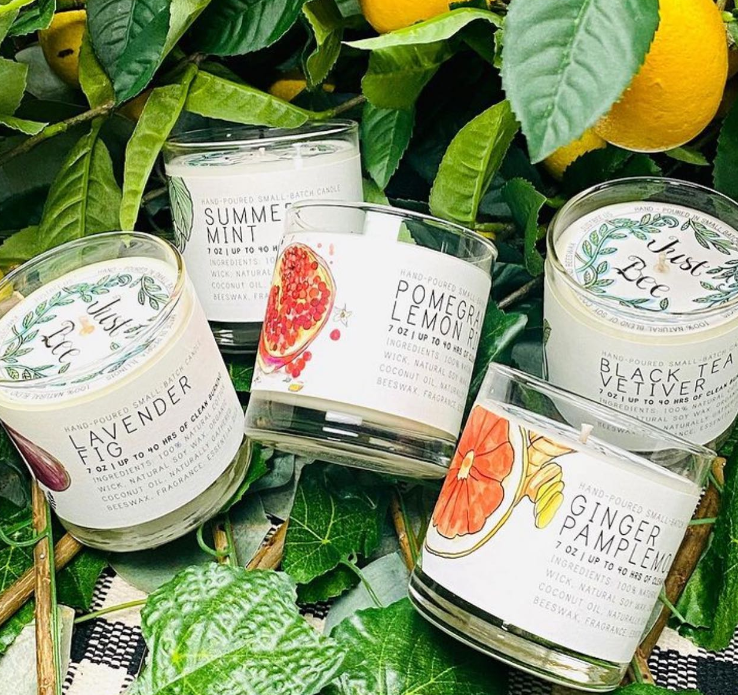 Ginger Pamplemousse - Just Bee Candles: 7 oz (up to 40 hrs of clean burning)