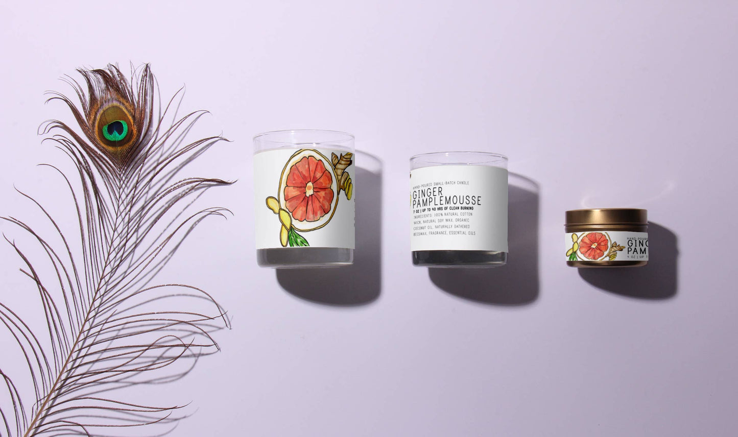 Ginger Pamplemousse - Just Bee Candles: 7 oz (up to 40 hrs of clean burning)
