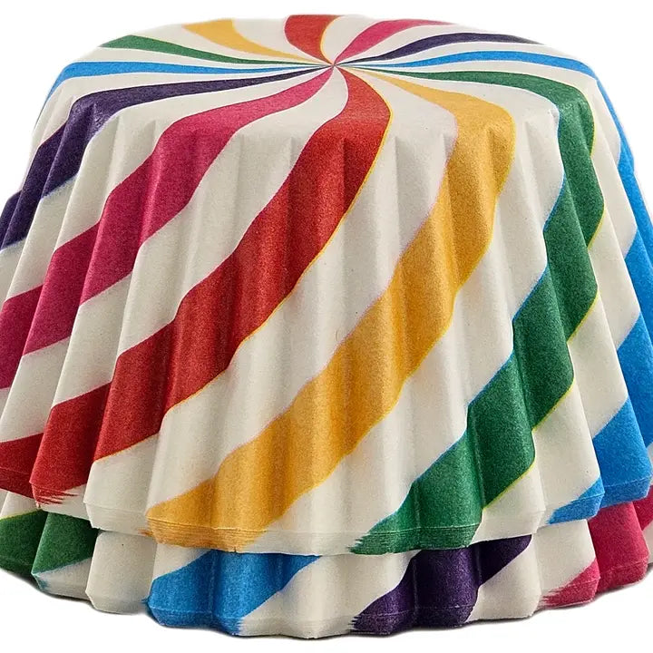 Fox Run Colorful Pinwheel Cupcake Liners, Set of 50