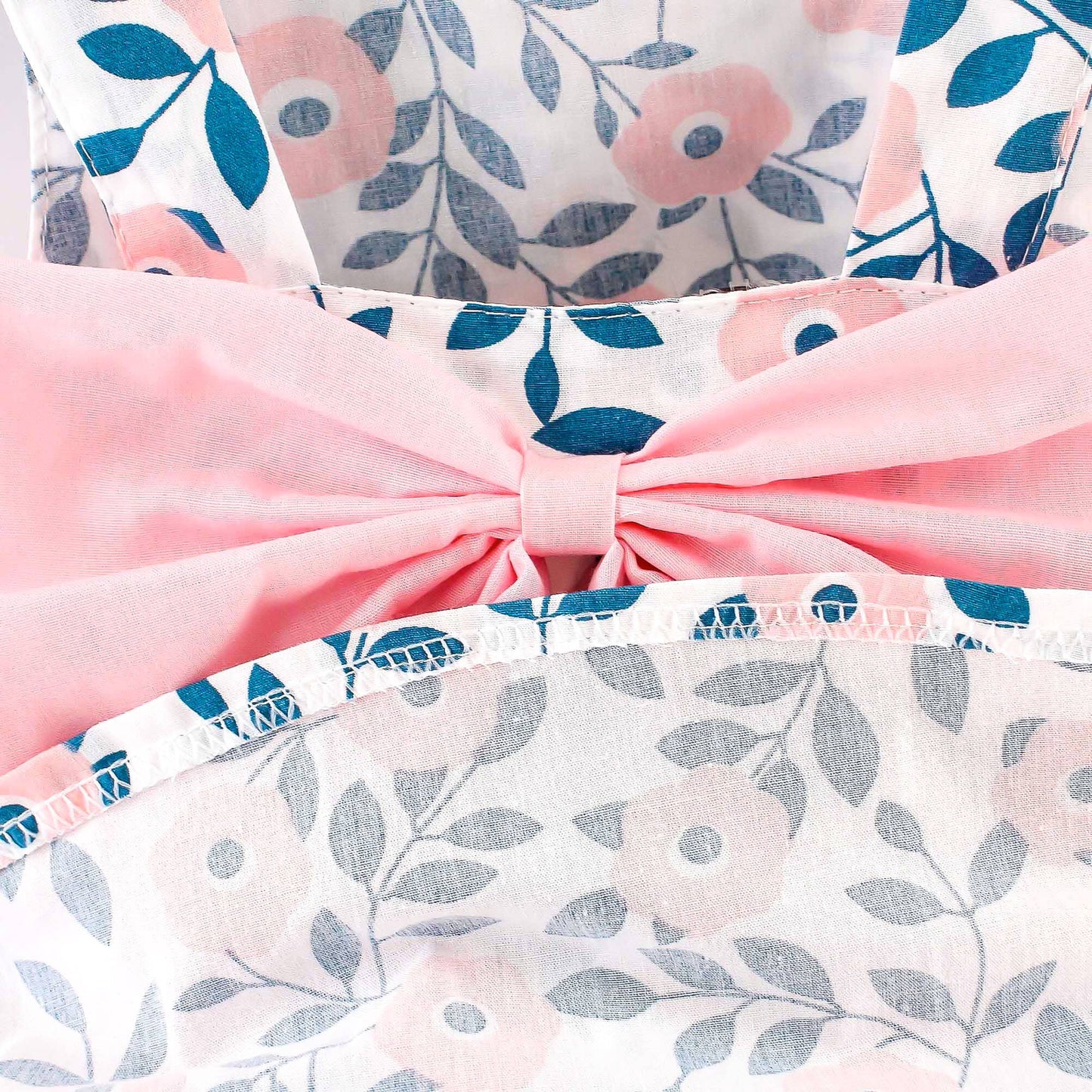 2pcs Floral Print Bowknot Sleeveless Baby Dress: Pink / 18-24 Months