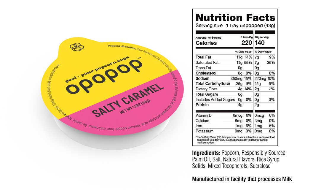 FG - 00255 Salty Caramel Pop Cups Popcorn Kernels
