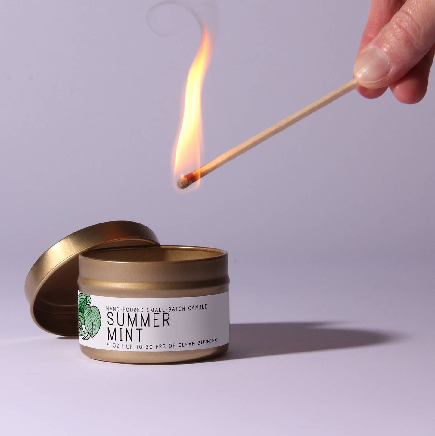 Summer Mint - Just Bee Candles: 7 oz (up to 40 hrs of clean burning)