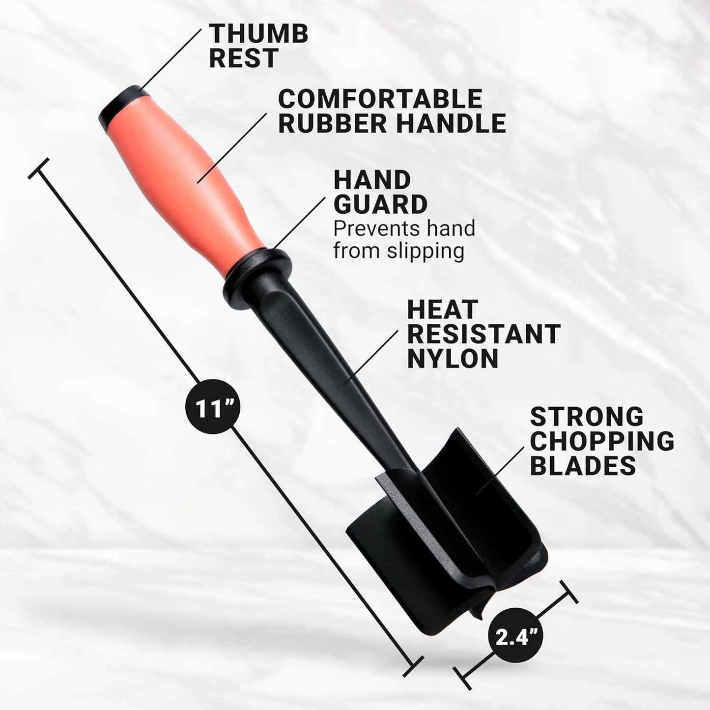 Z-MTCHP-RG-RD Premium Ground Meat Chopper Tool: Red