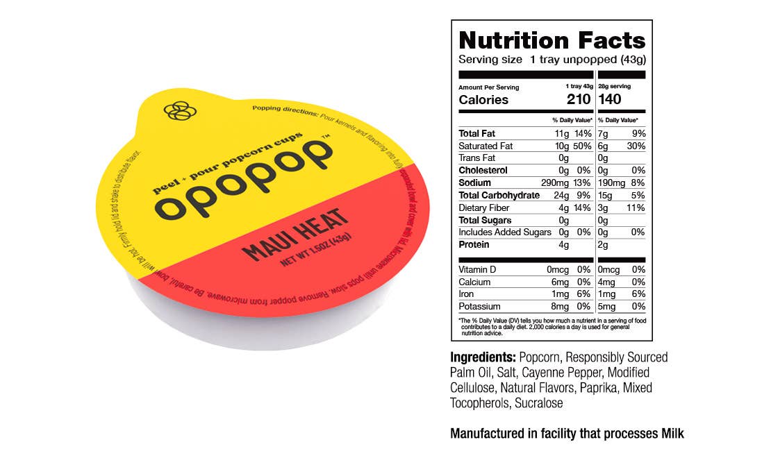 FG - 00253 Maui Heat Pop Cups Popcorn Kernels