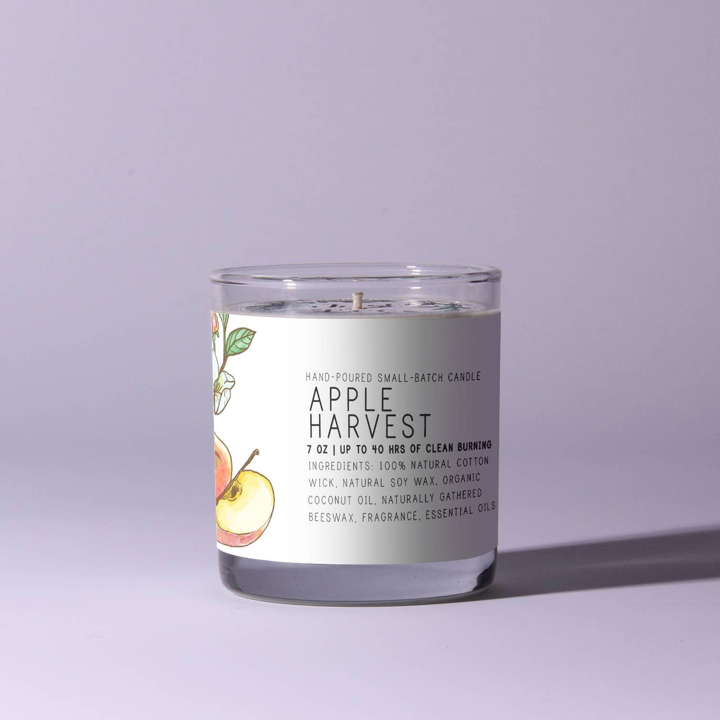 Apple Harvest - Just Bee Candles: 7 oz (up to 40 hrs of clean burning)