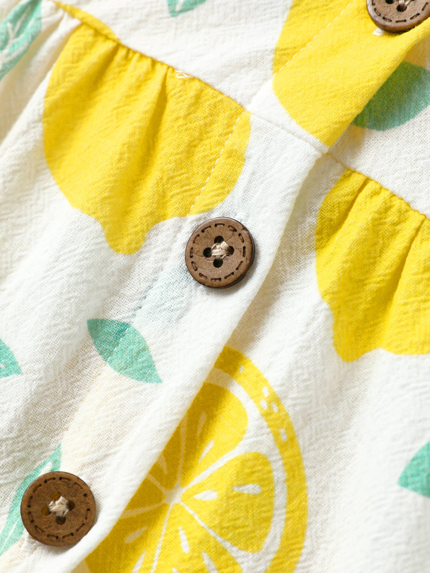 1pc Baby Girl Plaid&Lemon&Fruit Sweet Dress: Yellow / 9-12 Months