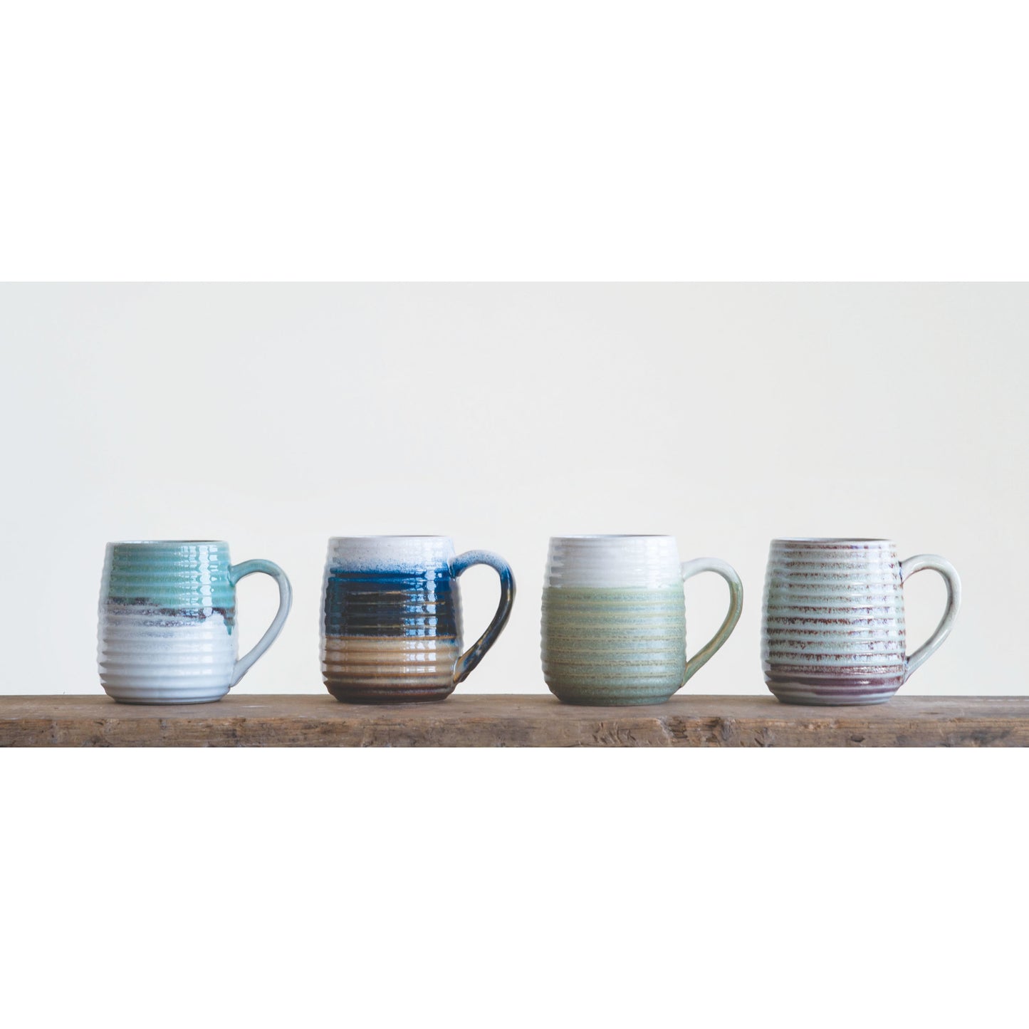 16 OZ. STONEWARE MUG, GLAZE, 4 COLORS