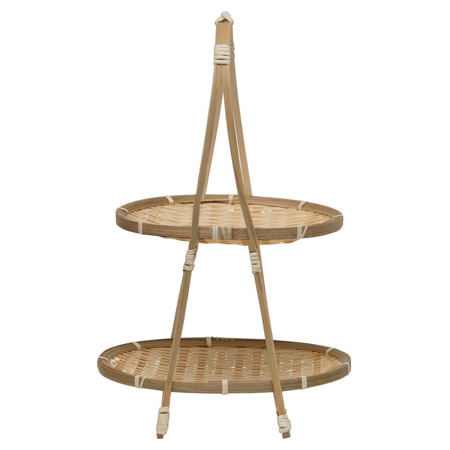 12 1/4"L BAMBOO OVAL TIER