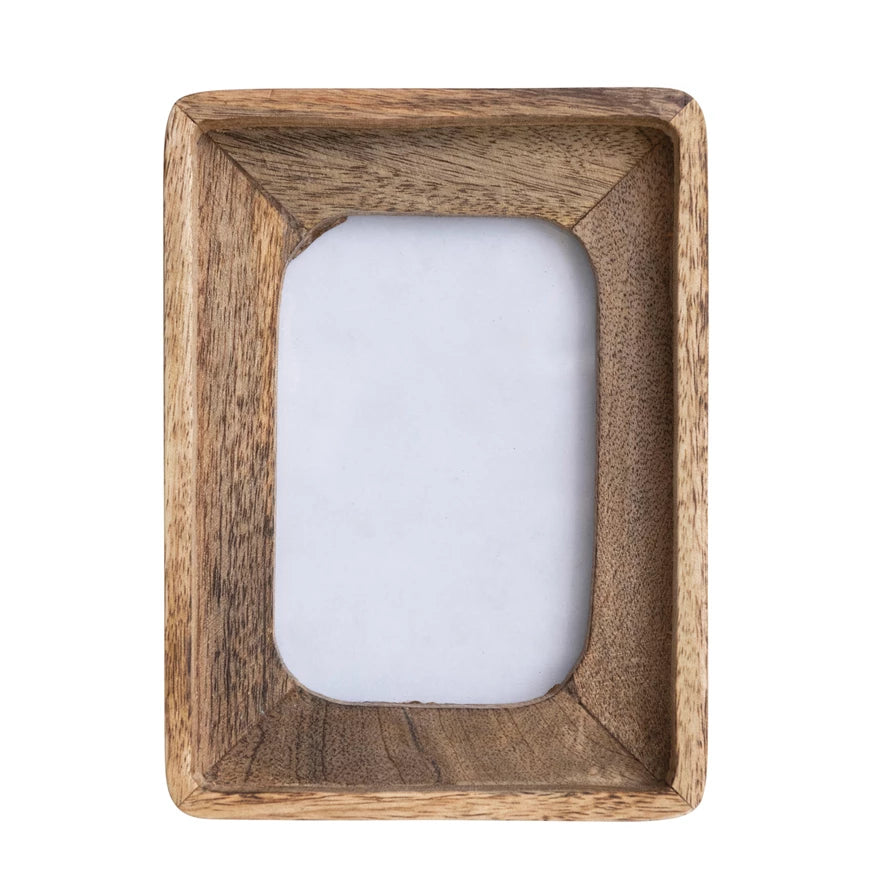 HAND-CARVED WOOD PHOTO FRAME