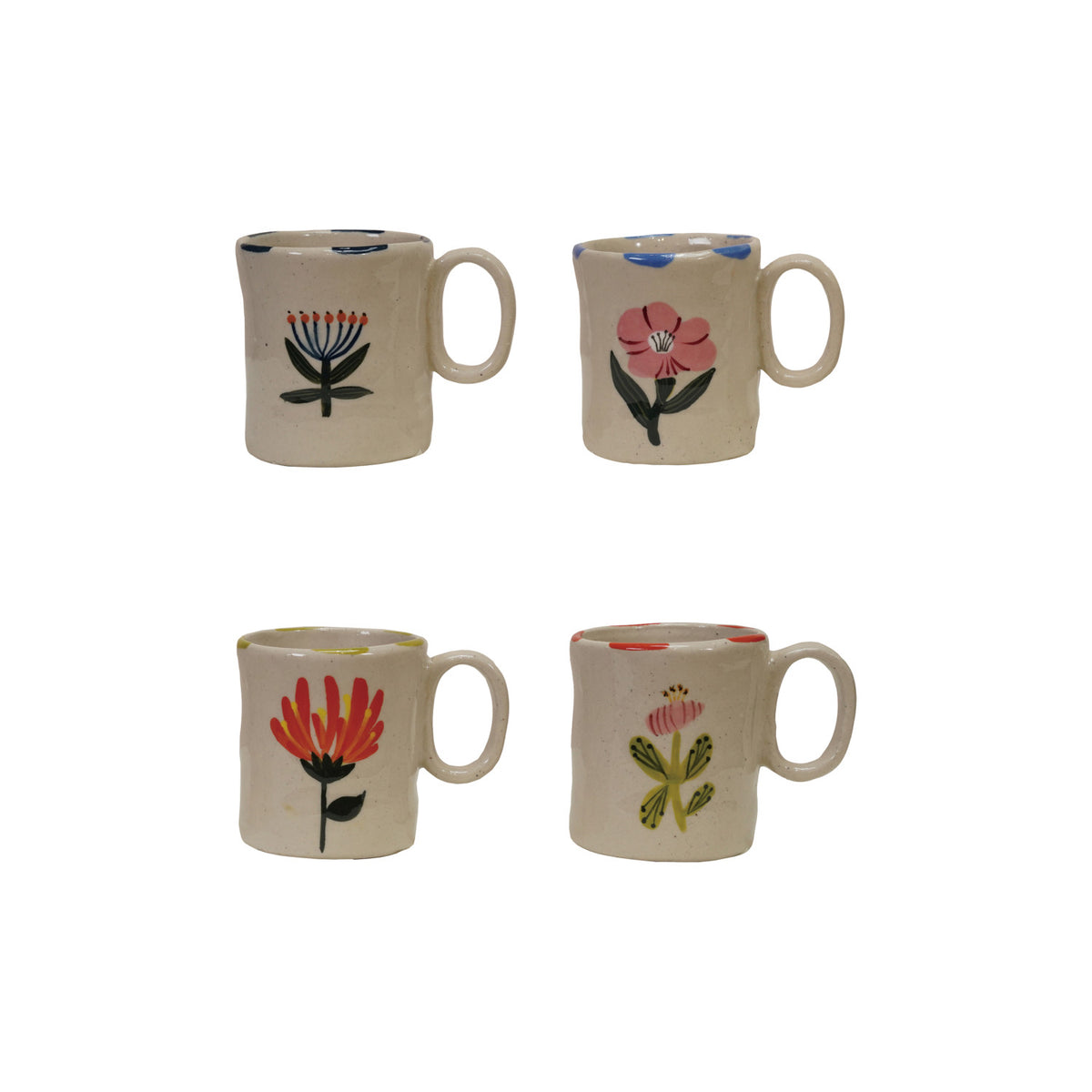 5 oz. Hand-Painted Stoneware Child Size Mug - 4 Styles