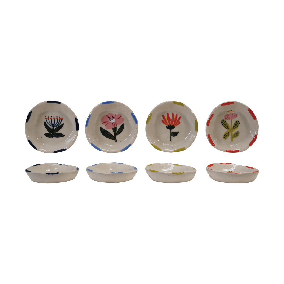 Hand-Painted Stoneware Dish - 4 Styles