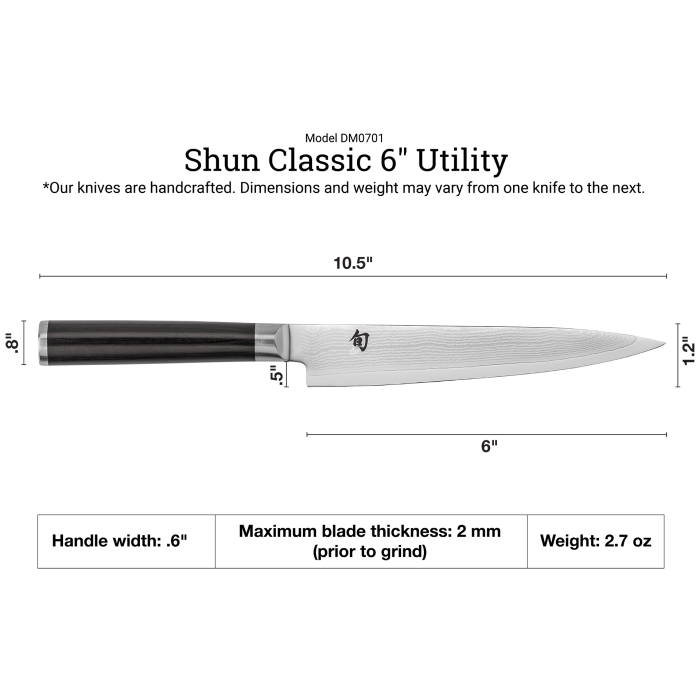 DM0701 SHUN Classic 6" Utility Knife