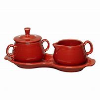 Fiesta Sugar & Cream Tray Set - Scarlet