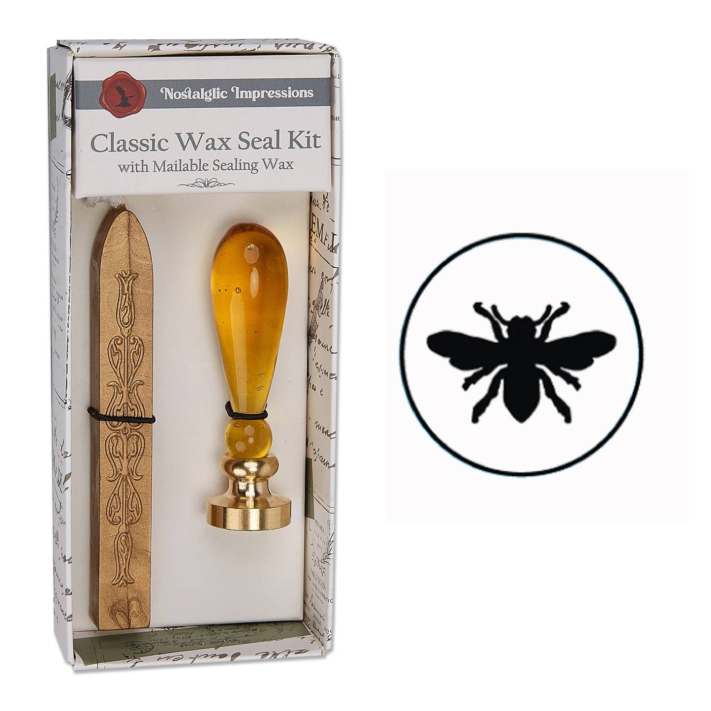 Murano Glass handle Wax Seal Kits: Bee