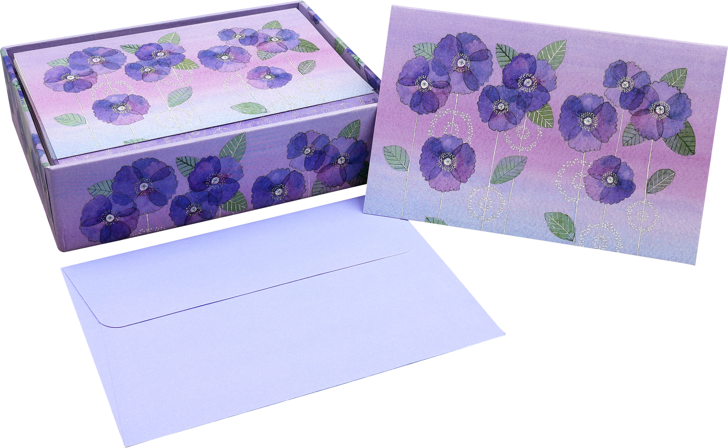 Watercolor Violets Note Cards