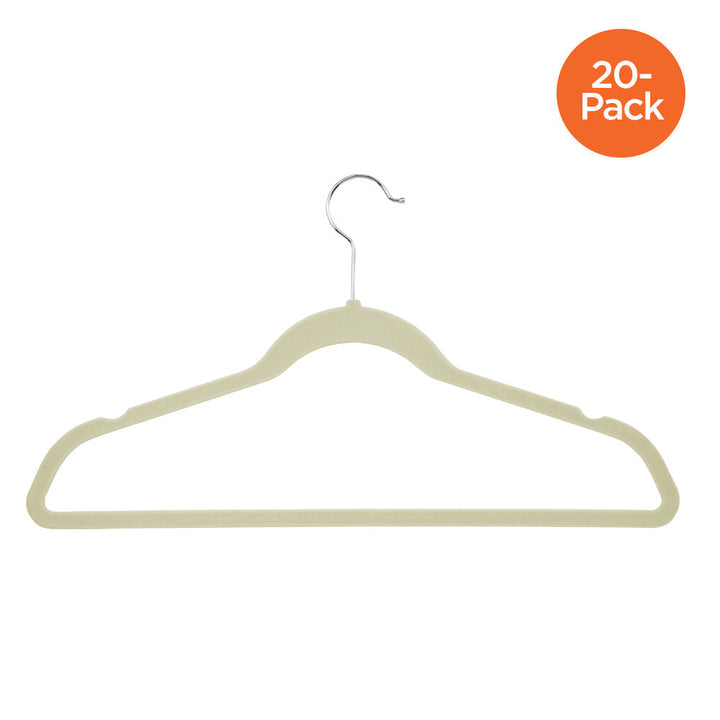 White Velvet Non-Slip Suit Hanger (20-Pack)