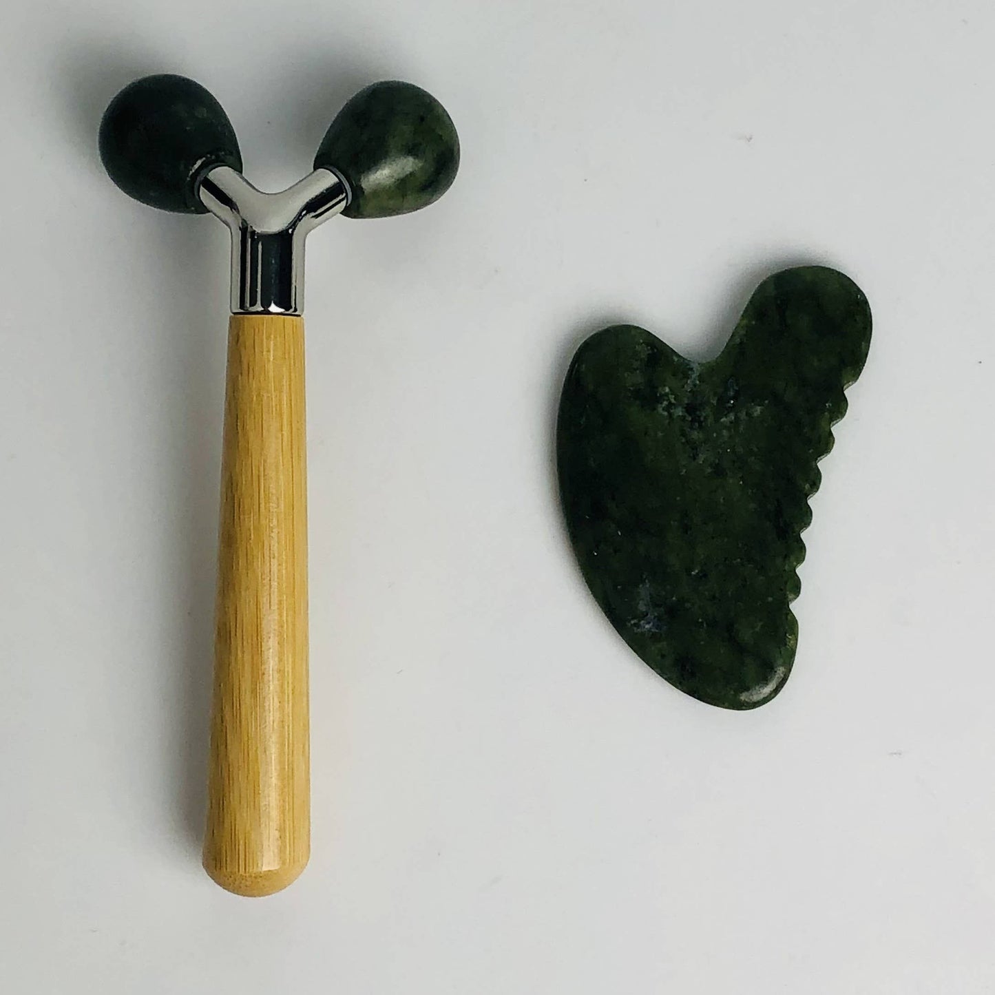 Jade V-Shape Contour Facial Roller & Gua Sha Set