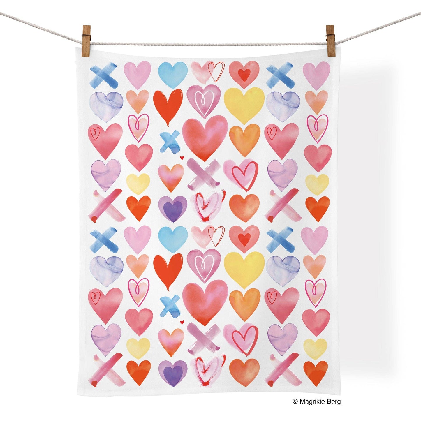 Extra Hearts 100% Cotton Kitchen Tea Towel