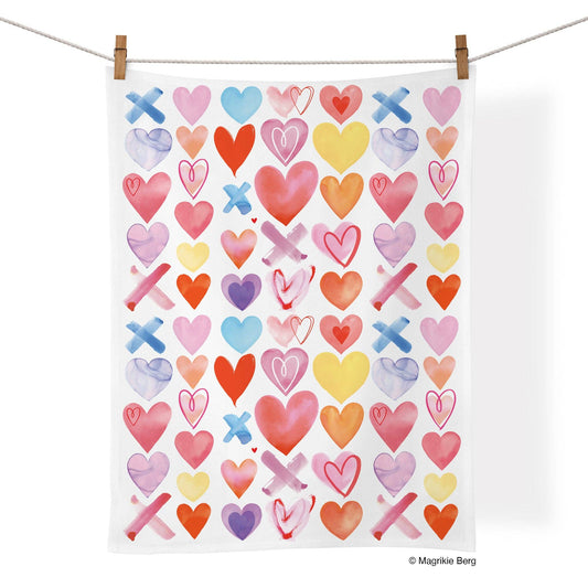 Extra Hearts 100% Cotton Kitchen Tea Towel