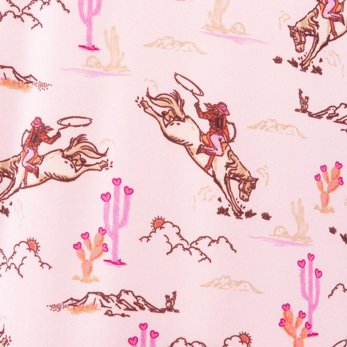 Vintage Cowgirl Pajama Top | Retro Pink Western PJ For Women: XL
