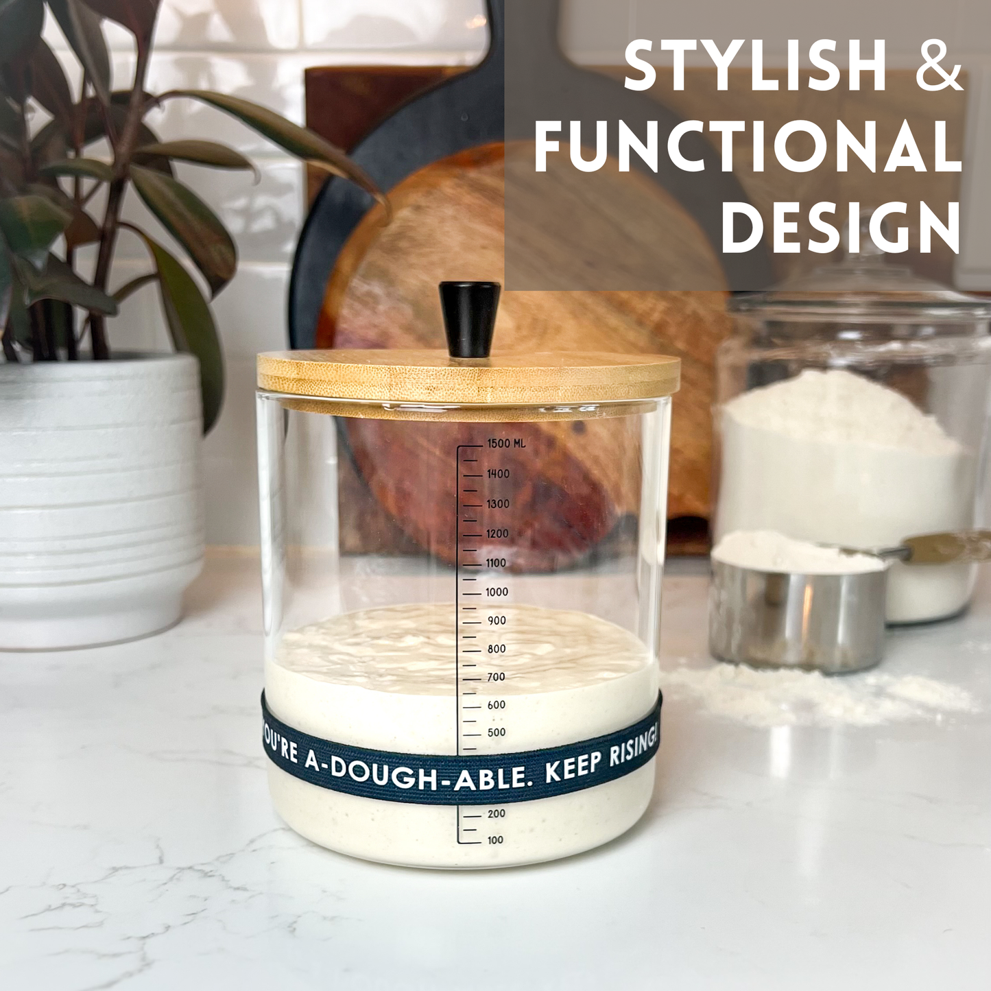 X003X7GF9D Sourdough Starter Jar Kit with Glass Jar, Spatula & More