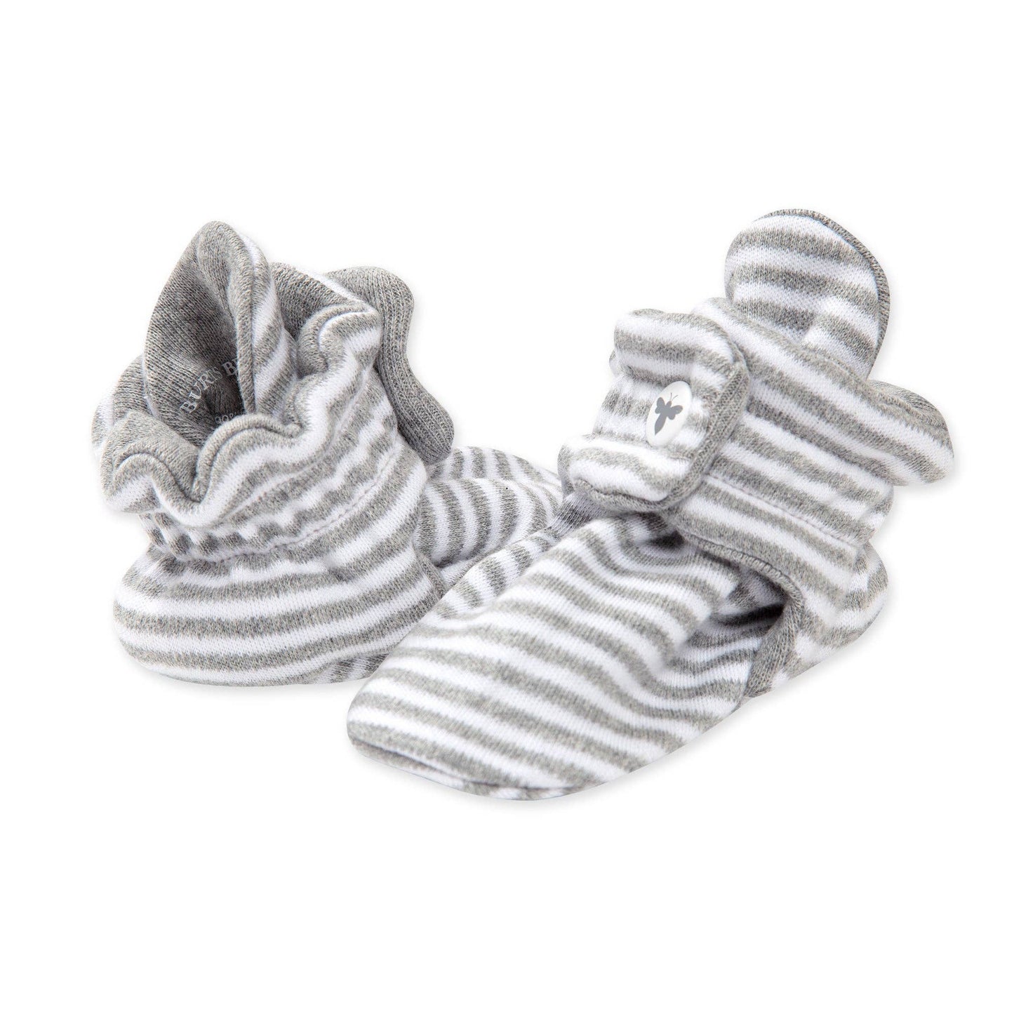 Classic Stripe Organic Cotton Baby Booties: 0-3 Months
