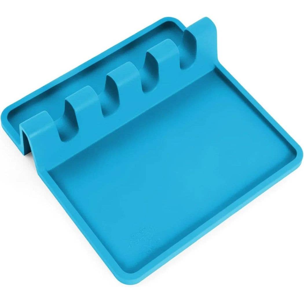Silicone Utensil Rest with Drip Pad for Multiple Utensils: Chive Blossom