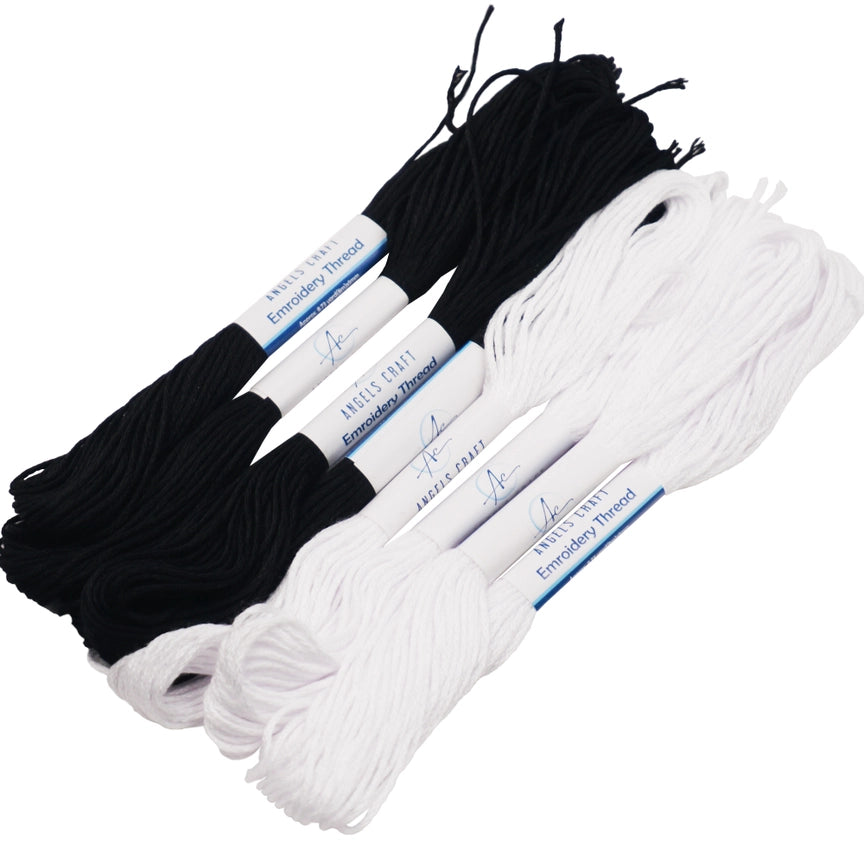 ET-001 Embroidery Thread, 8-ct Asstd - Black and White