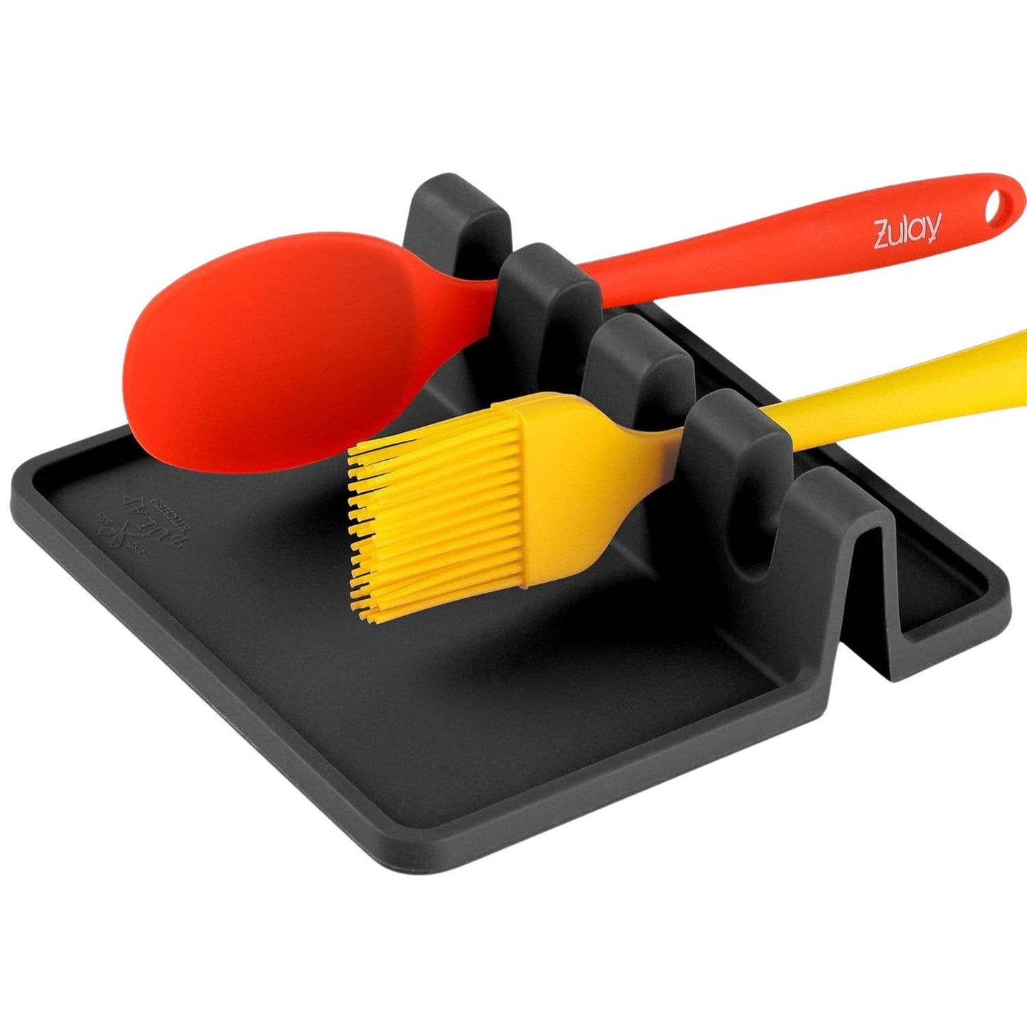 Silicone Utensil Rest with Drip Pad for Multiple Utensils: Chive Blossom