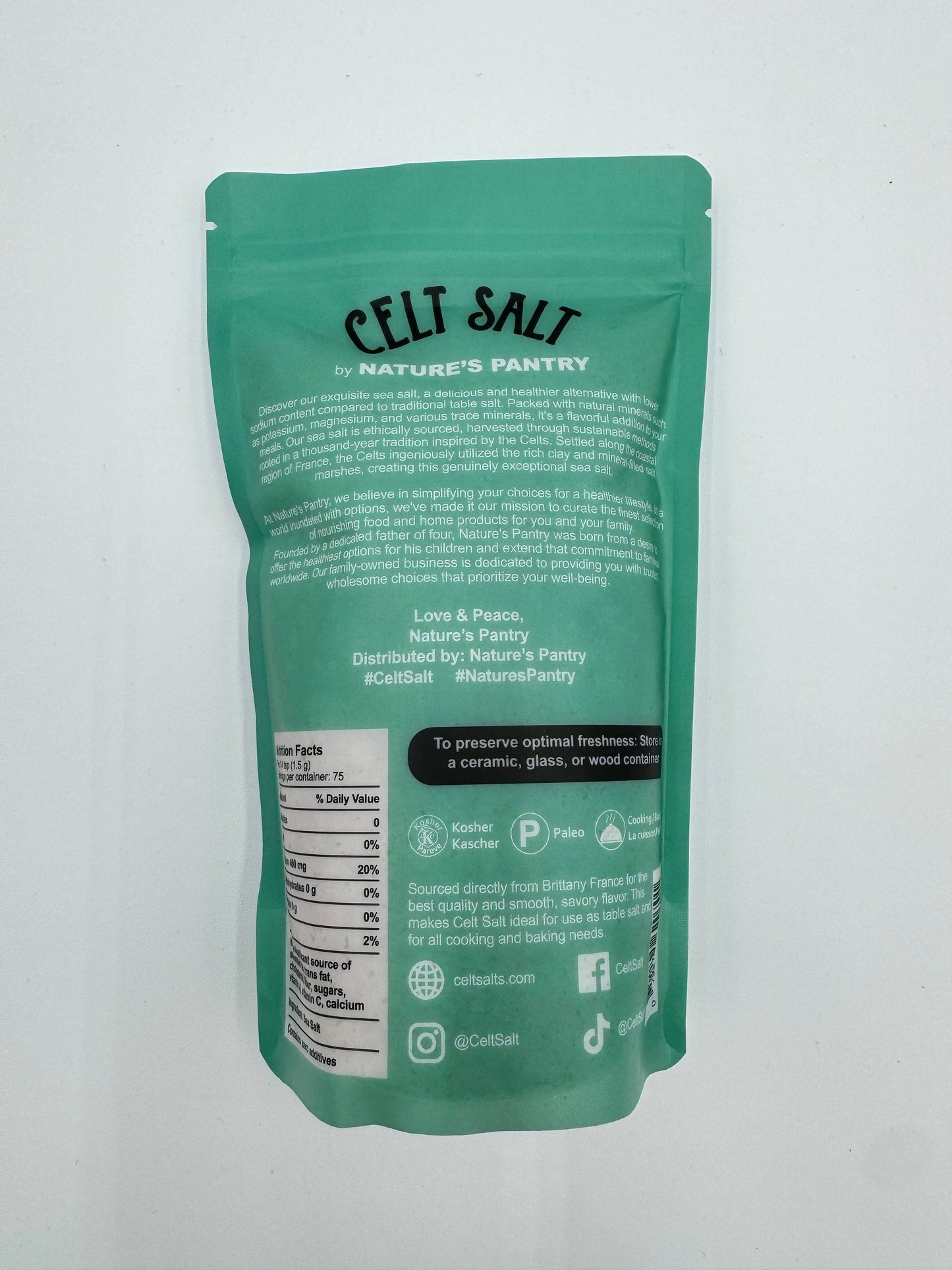 FG1lb Celtic Sea Salt, Fine Ground - 1lb (16oz) Resealable Bag
