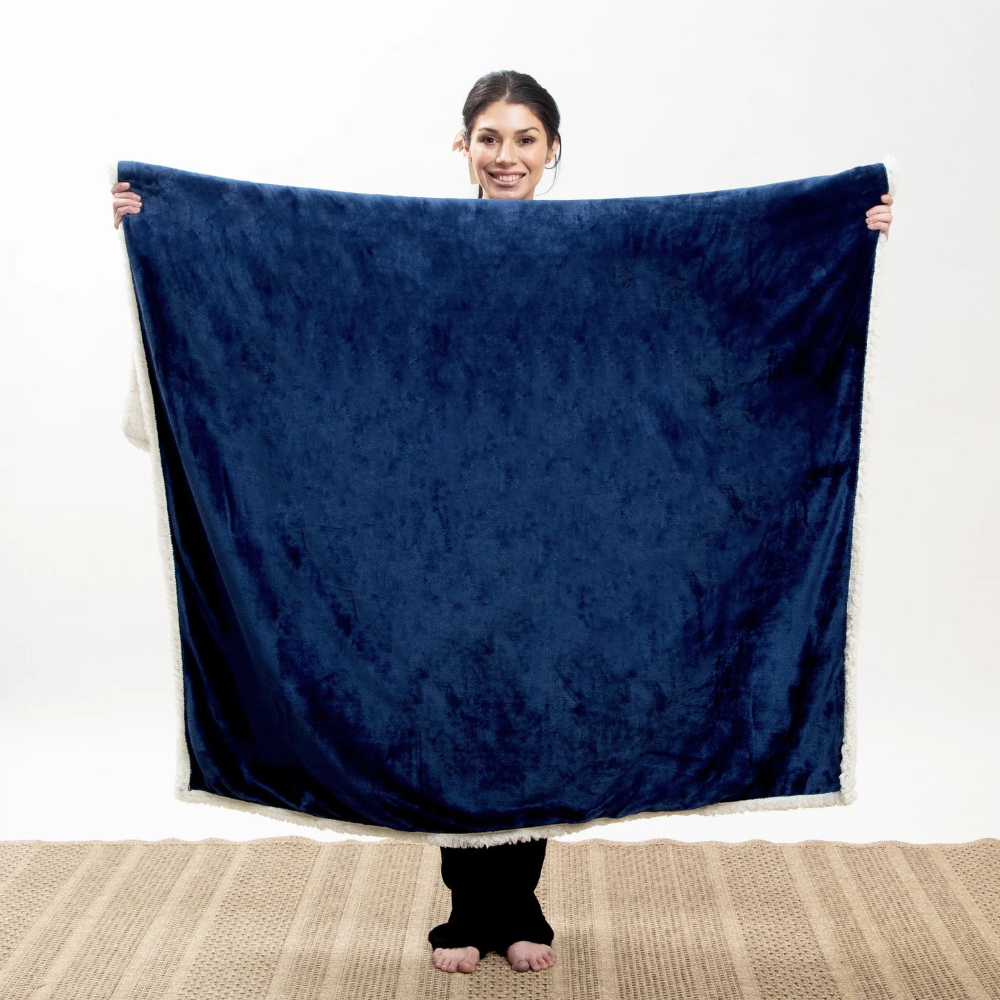 JB7026 Carsten's Navy Plush Throw Blanket