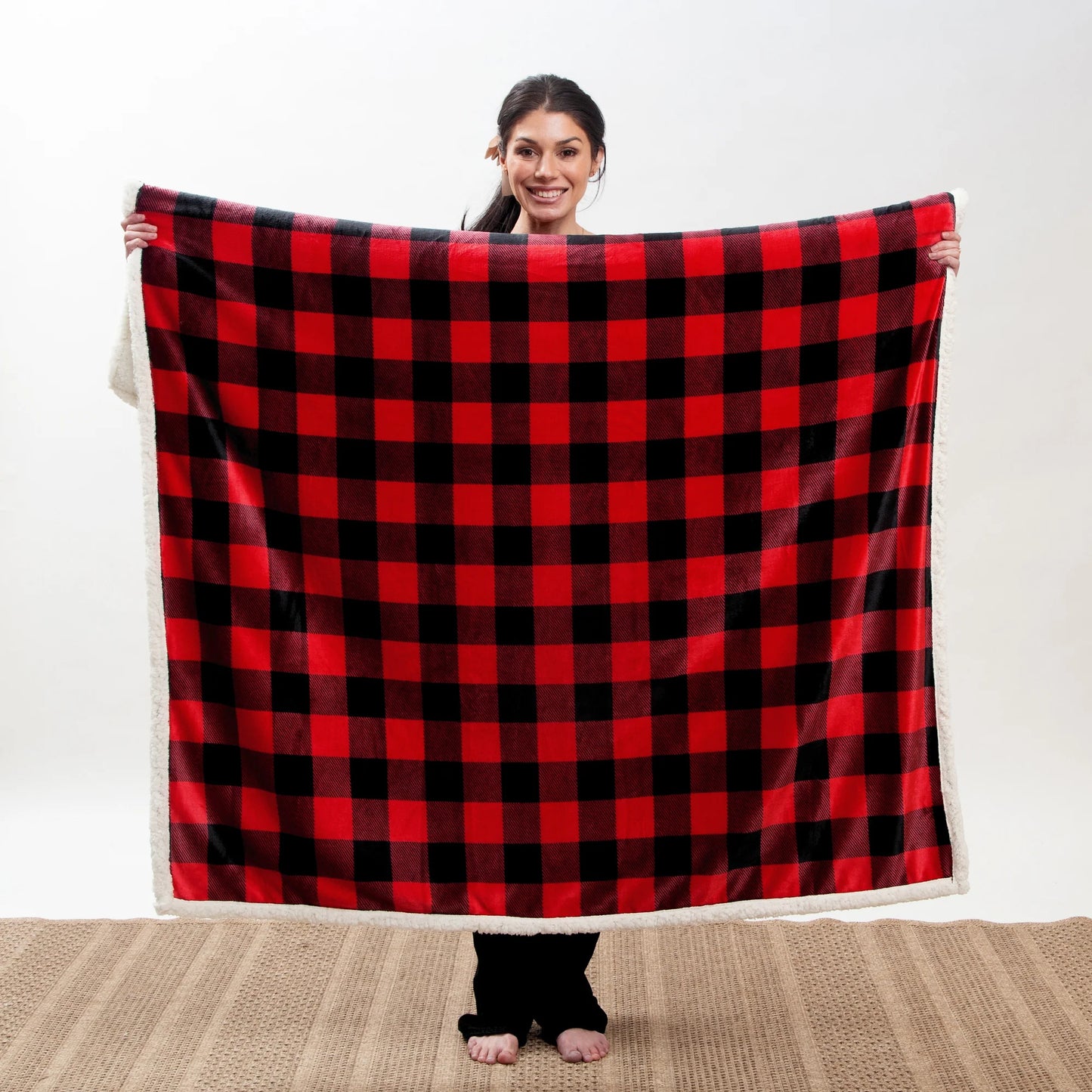 JP527 Carsten's LumberJack Plaid Plush Throw Blanket