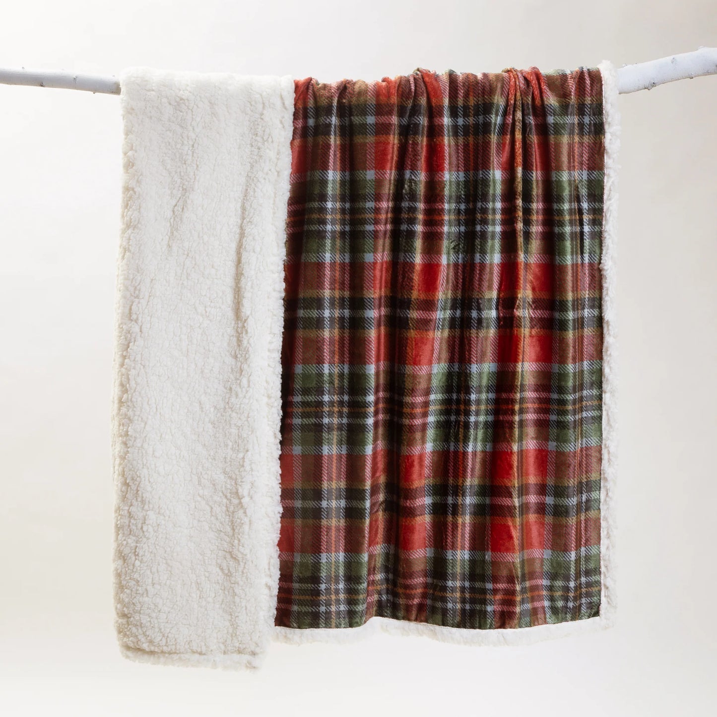 JP816 Carsten's Rust and Sage Plaid Throw Blanket