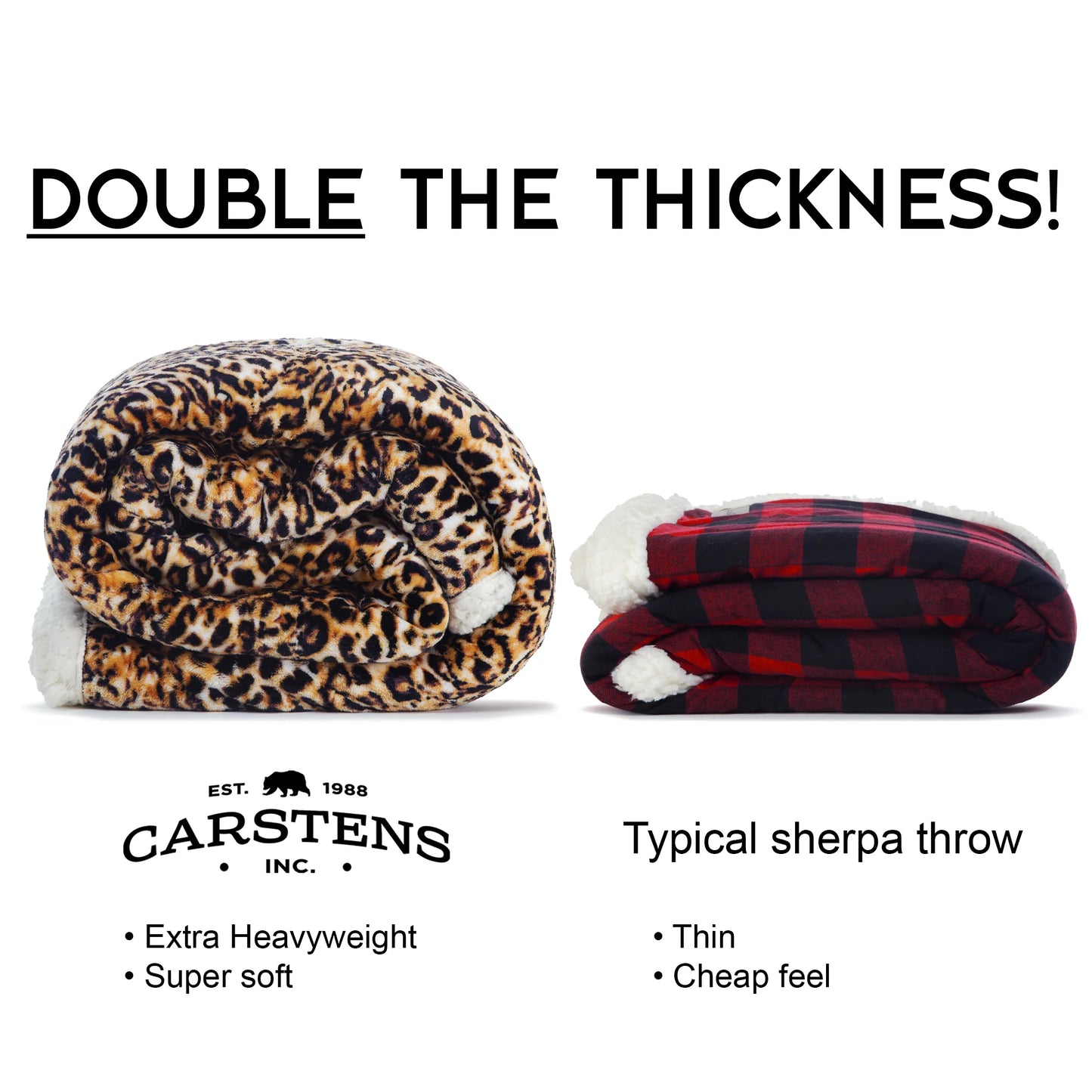 JP827 Carsten's Leopard Plush Throw Blanket