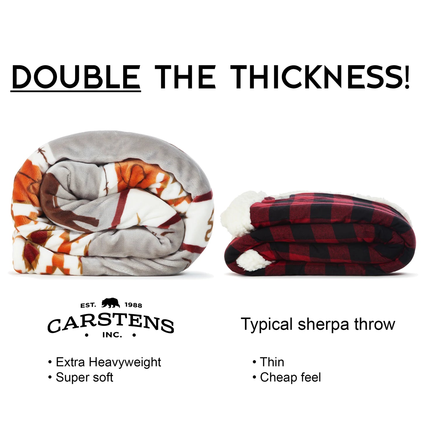 JP968 Carsten's Longhorn Plush Throw Blanket