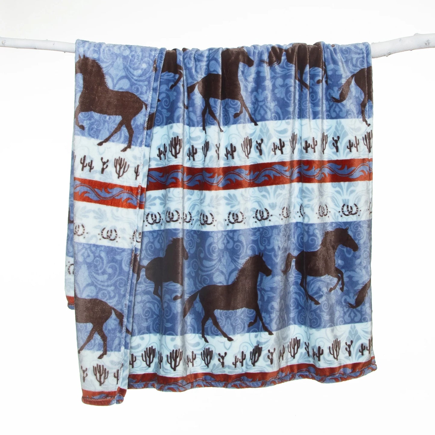 JP971 Casten's Dancing Horses Heavy Weight Unlined Throw Blanket