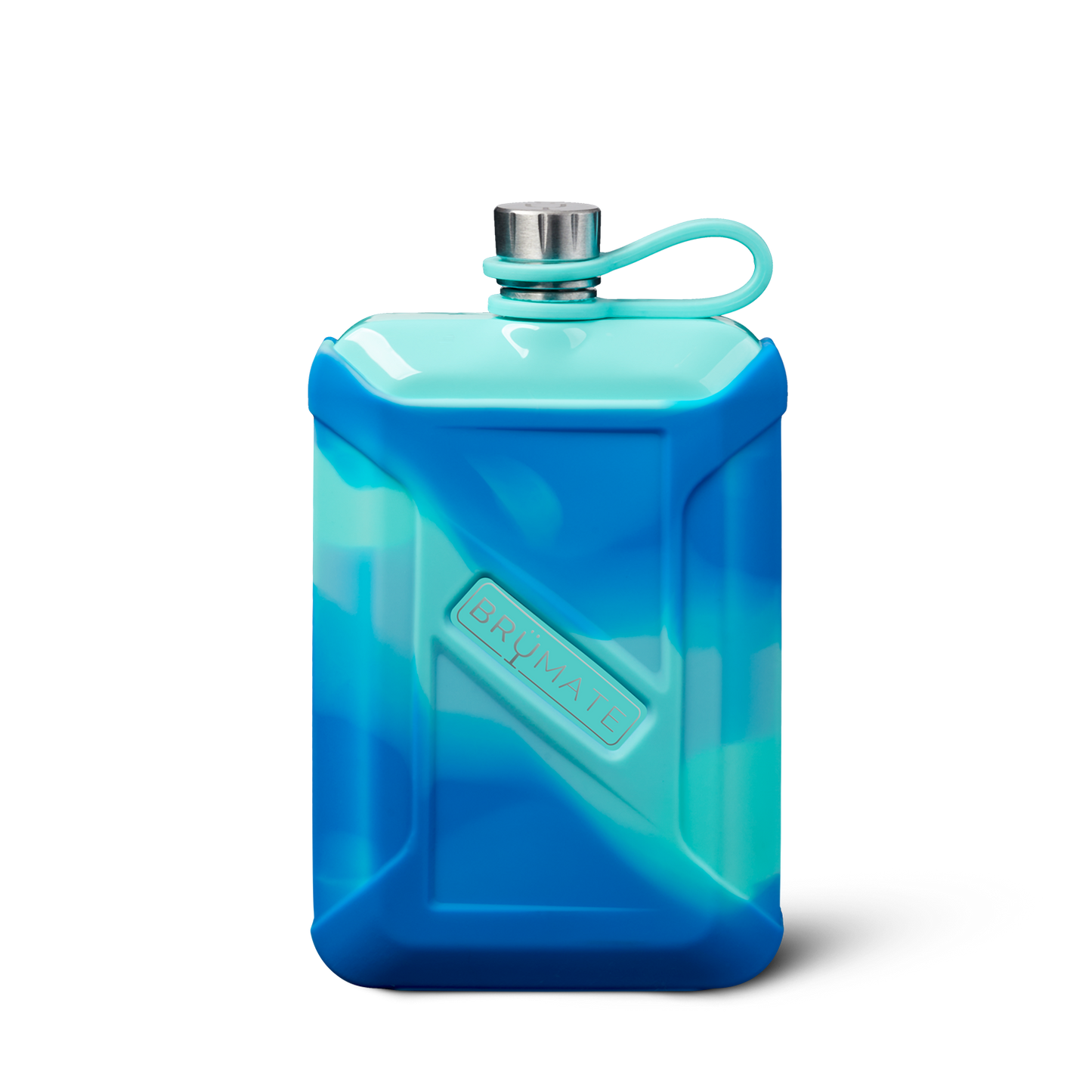 LIQUOR CANTEEN 8 OZ - AQUA SWIRL