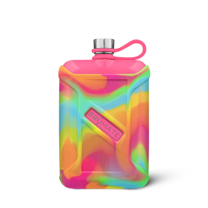 LIQUOR CANTEEN 8 OZ - NEON PINK TIE-DYE SWIRL