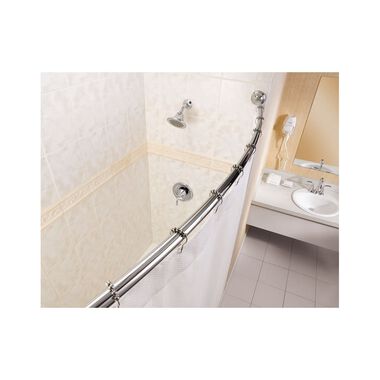 Shower Rod Curved Chrome