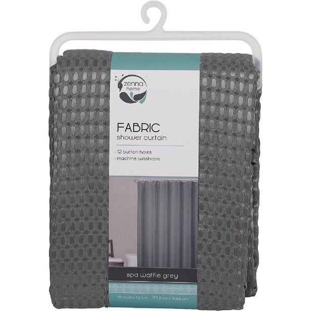 Zenna Home Gray Spa Waffle Shower Cutain