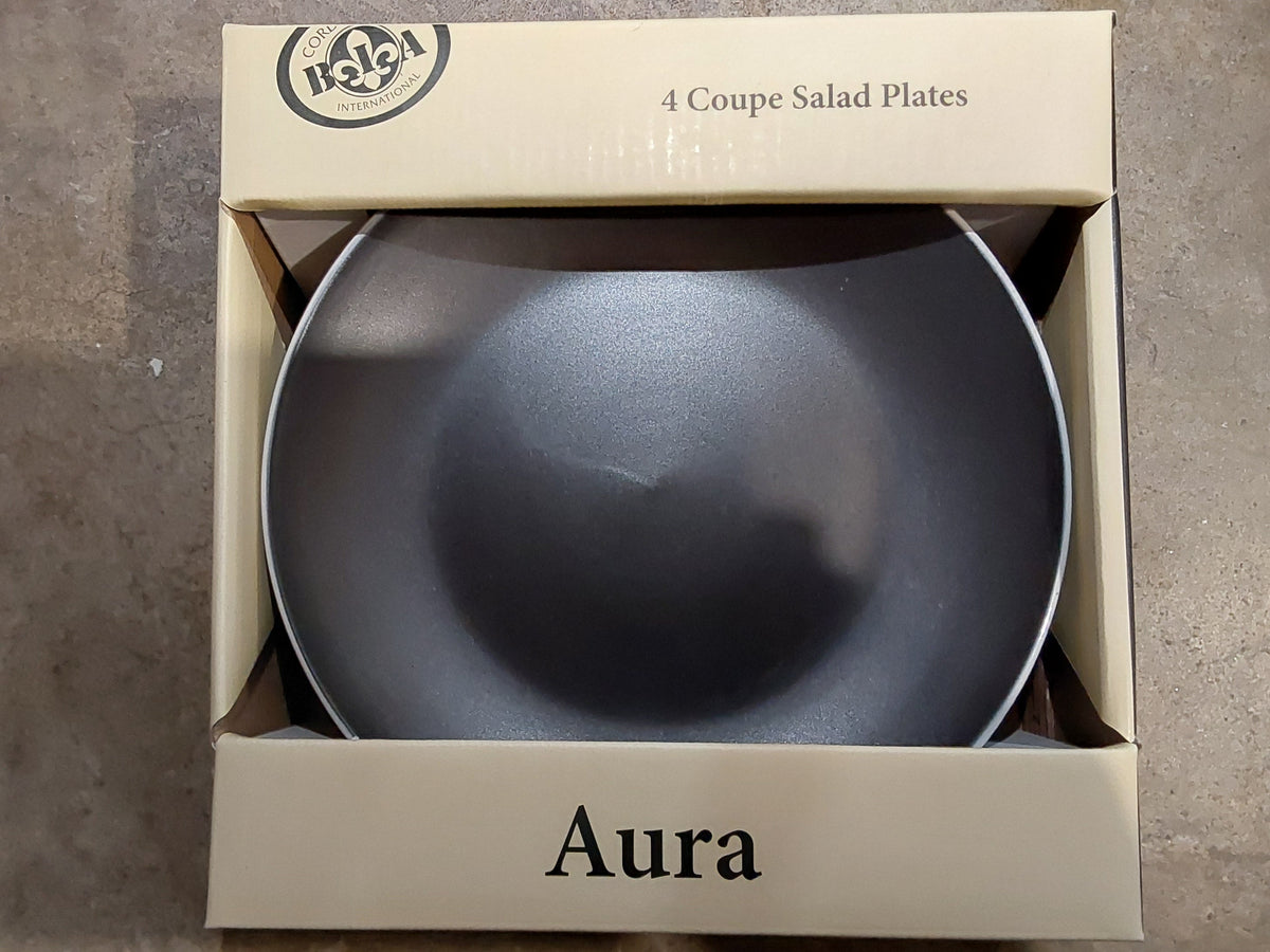 Aura Collection Black Salad Plate - Set of 4