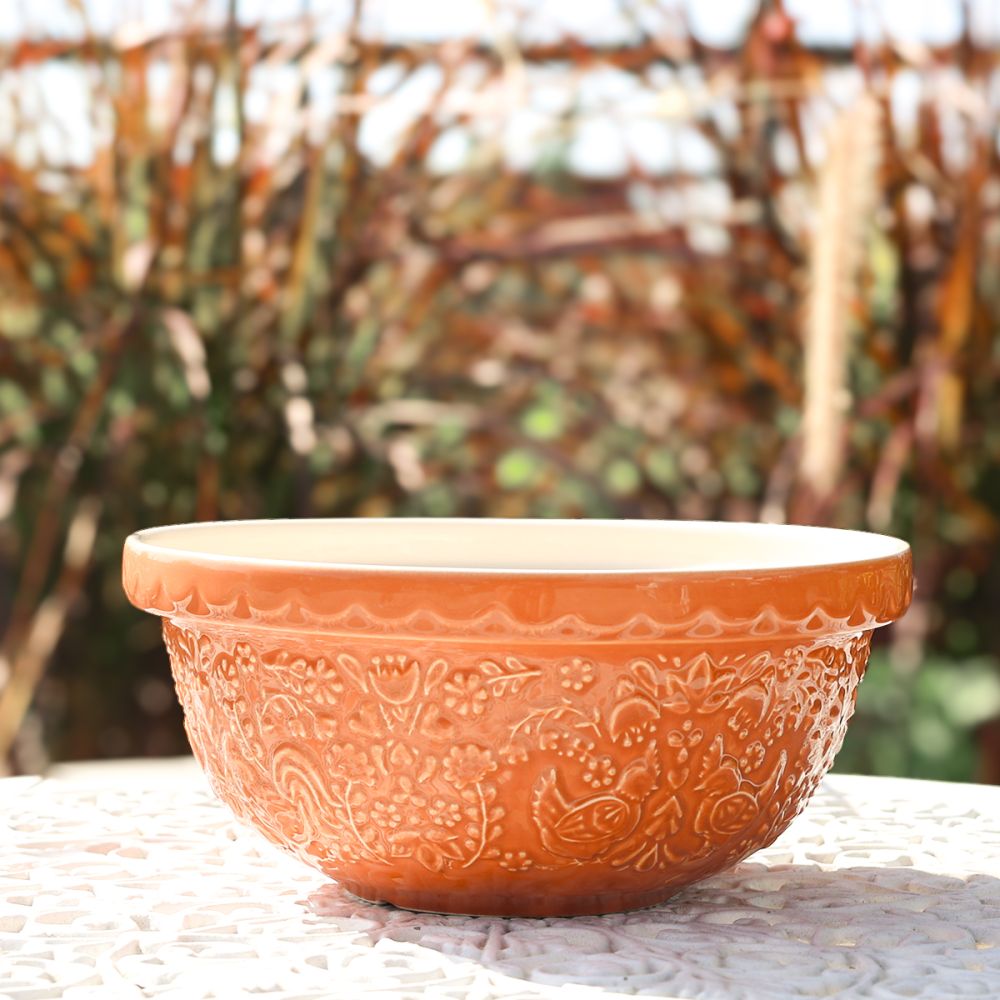 Mason Cash Home to Roost S24 (2.15 Qt) Mixing Bowl | Sienna Orange