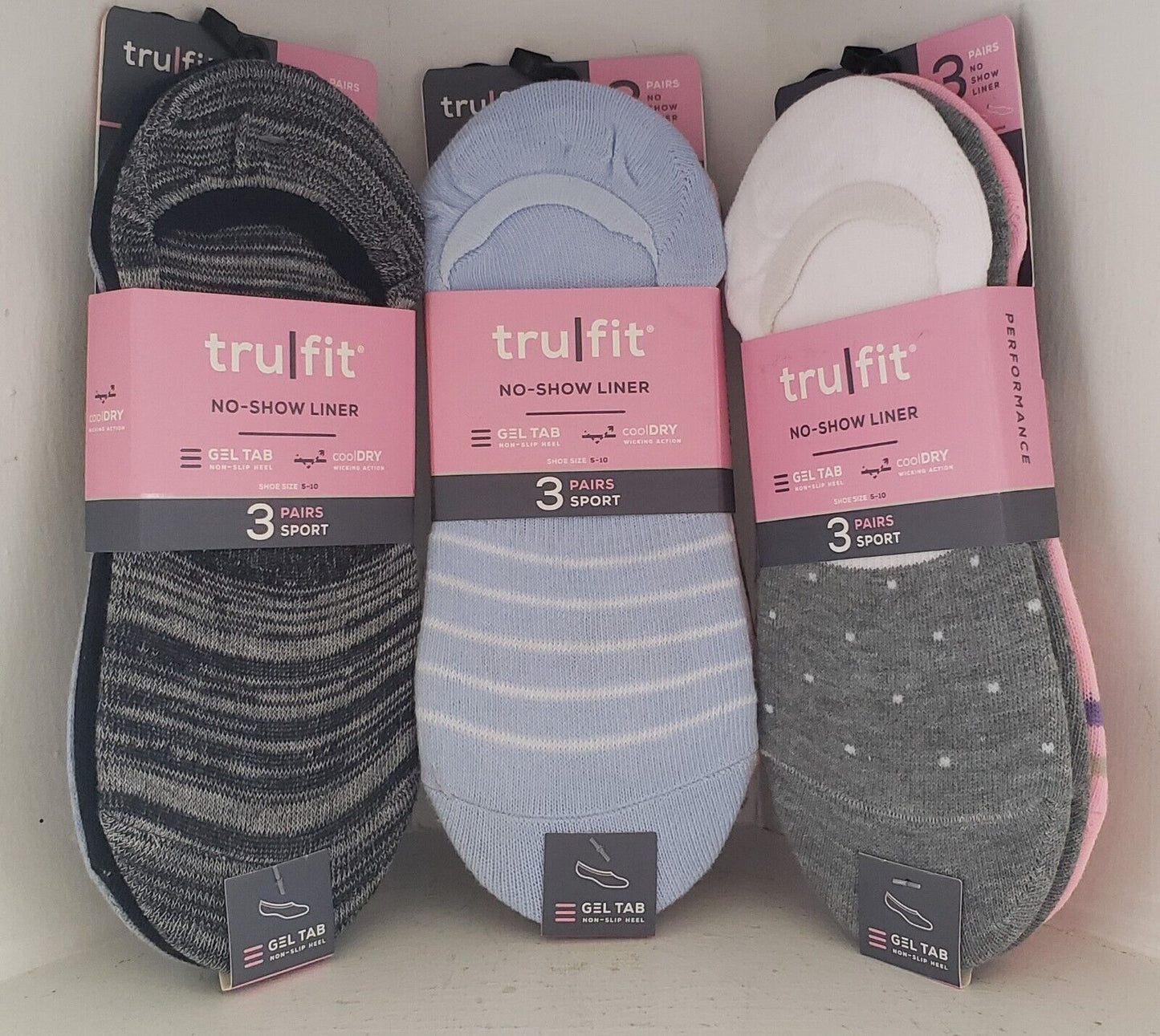 LADIES SPORT LINER ASSORTED 3 PK