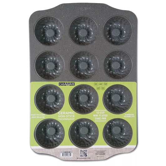 Mini Fluted Cake Pan 12 Cup, Gray
