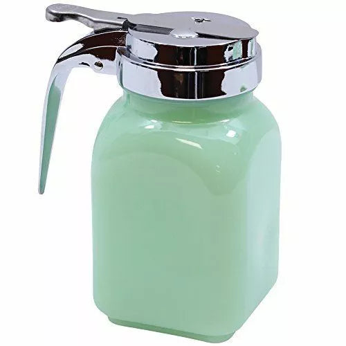 JADEITE GLASS COLLECTION SYRUP DISPENSER