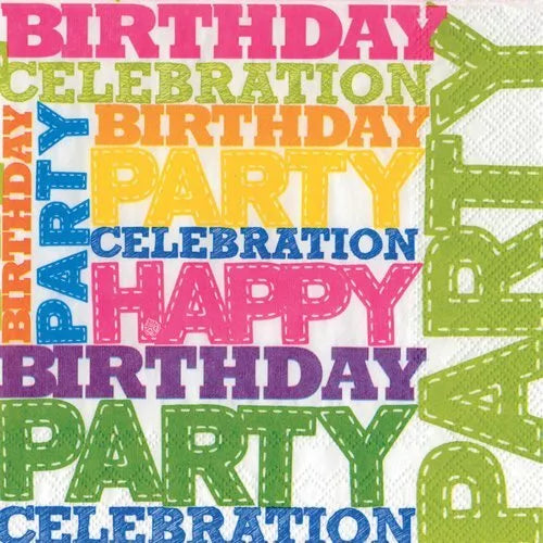 Boston International - 3-Ply 5" Cocktail Napkins - Birthday Party