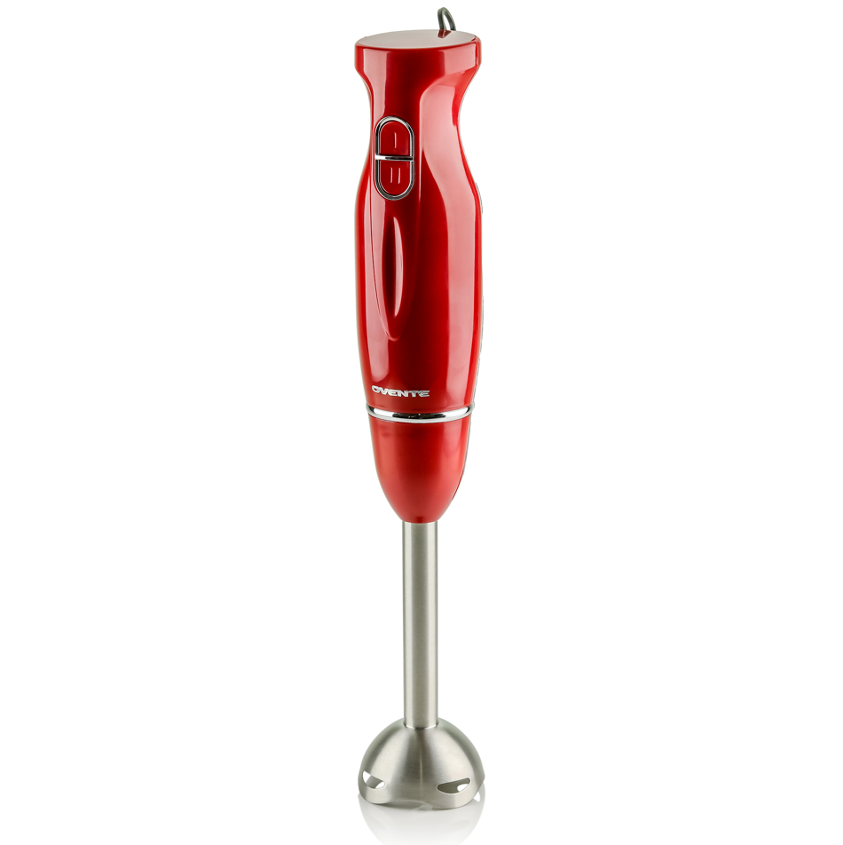 Ovente Immersion Hand Blender, Red